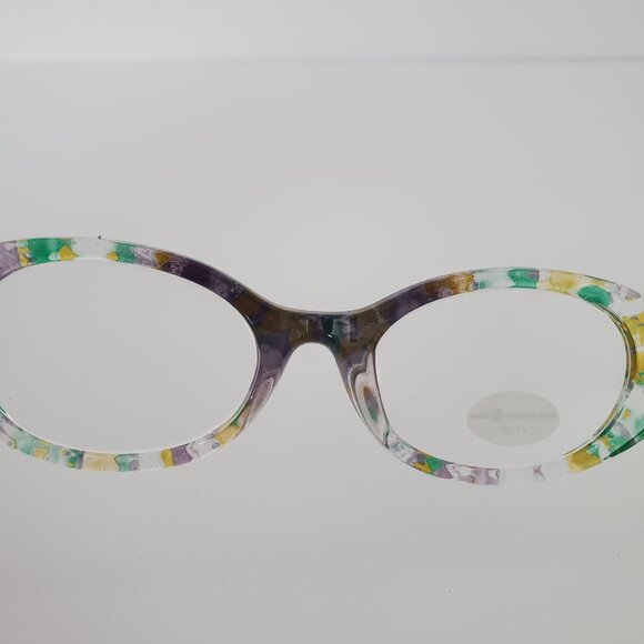 NWOT MAX STUDIO Women's Readers Reading Glasses +1.50 Oval Lens Pastel Florals - Picture 4 of 8